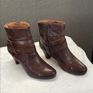 PIKOLINOS Dark Brown Leather Ankle Boots